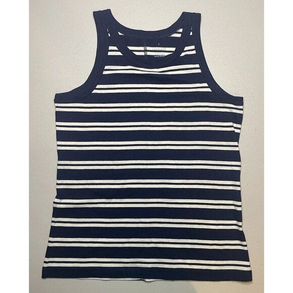 Everlane The Tank Blue White Striped Organic Cotton Coastal Top Size Small - Picture 1 of 3